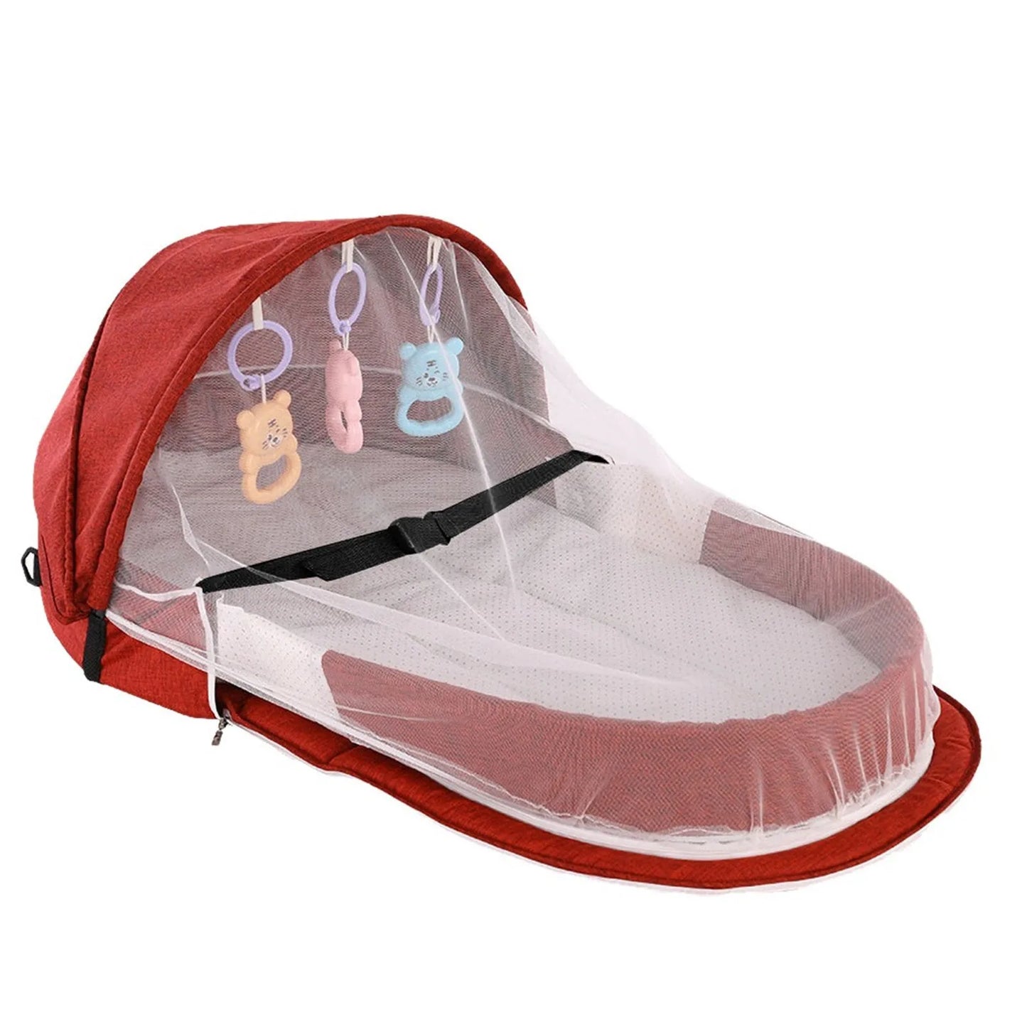 lit-de-voyage-bébé-rouge