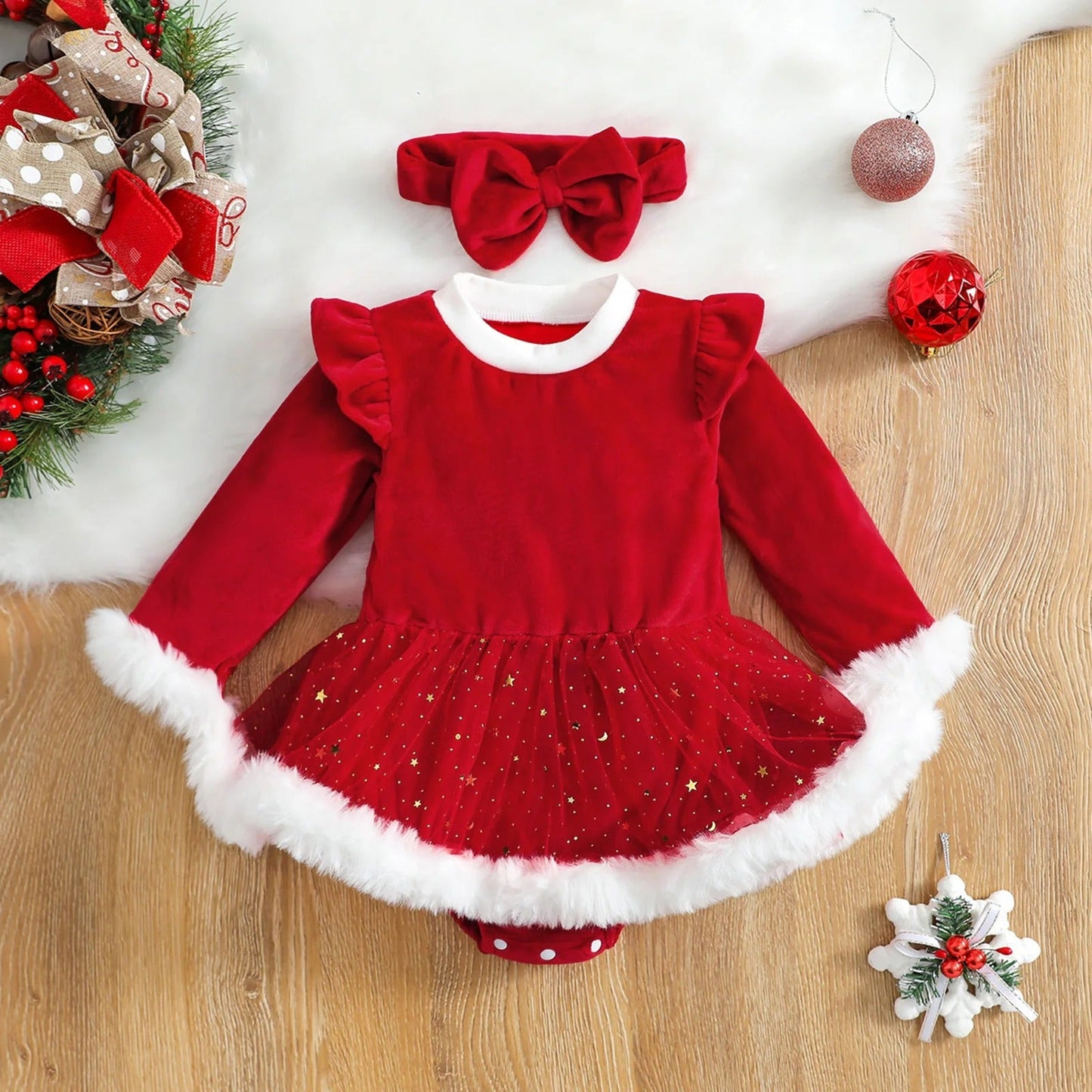 Robe barboteuse de Noël pour bébé - Bébés et Mamans