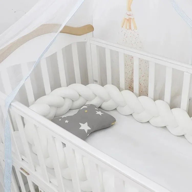 Tour de lit tressé | Blanc - Bébés et Mamans