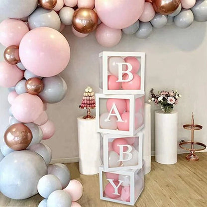 Boîtes à ballons transparentes pour bébé avec lettres - Bébés et Mamans