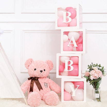 Boîtes à ballons transparentes pour bébé avec lettres - Bébés et Mamans