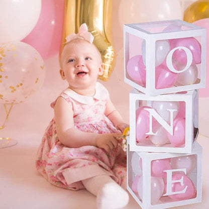 Boîtes à ballons transparentes pour bébé avec lettres - Bébés et Mamans