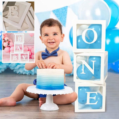 Boîtes à ballons transparentes pour bébé avec lettres - Bébés et Mamans